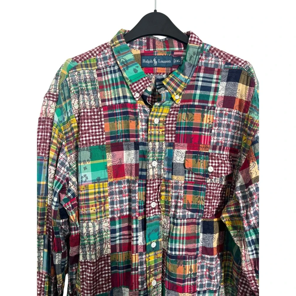 RALPH LAUREN Patchwork Madras Multicolor‎ Button Down Shirt - Picture 4 of 8